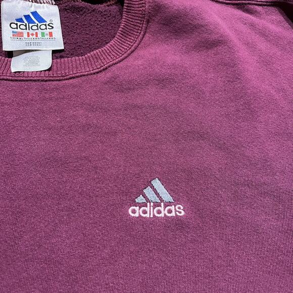 Vintage 90s Adidas Purple/Maroon Embroidered Sweatshirt - Picture 3 of 4